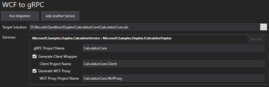 Check Generate WCF Proxy Project in Design View